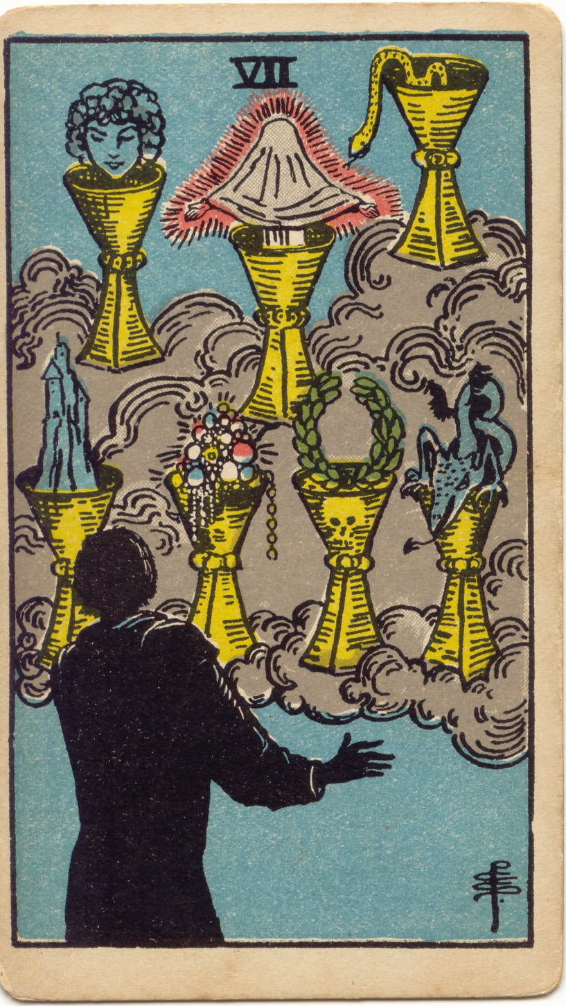 Seven of Cups, upright