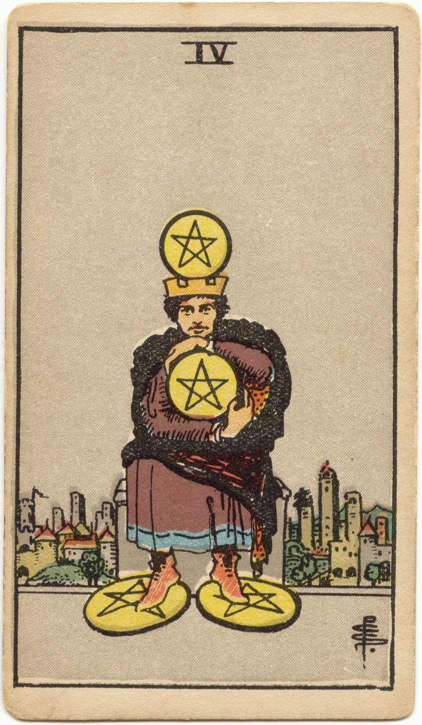 Four of Pentacles, upright