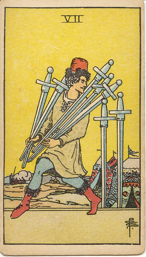 Seven of Swords, upright