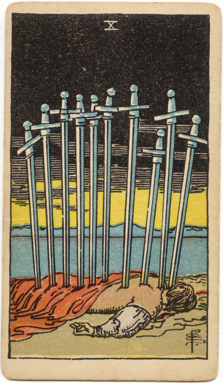 Ten of Swords, upright