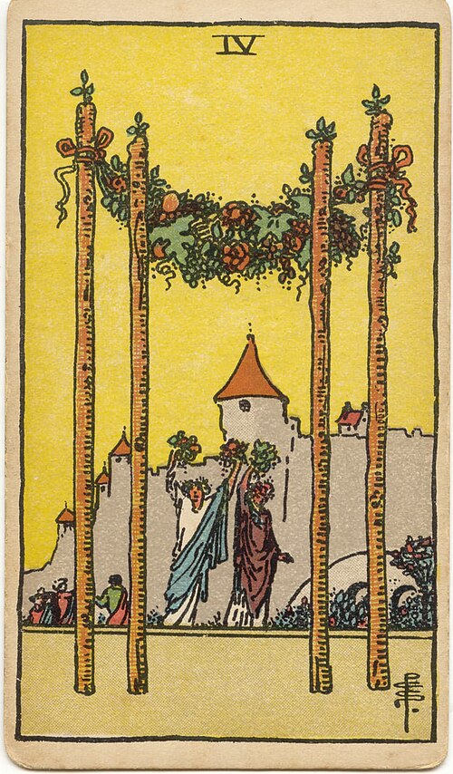 Four of Wands, upright