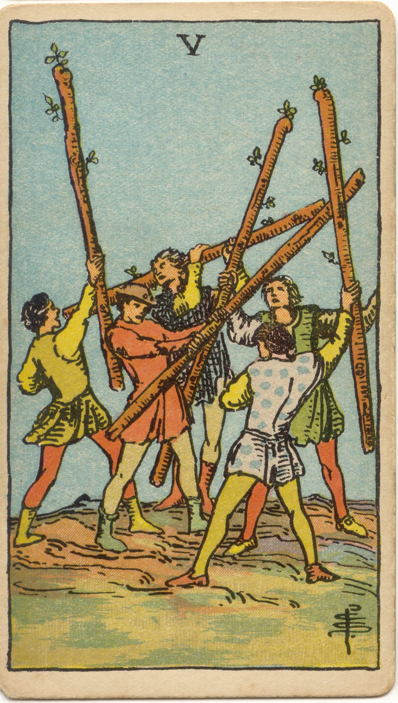 Five of Wands, upright