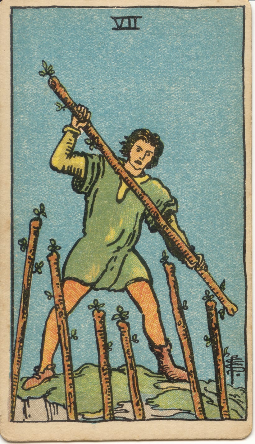 Seven of Wands, upright
