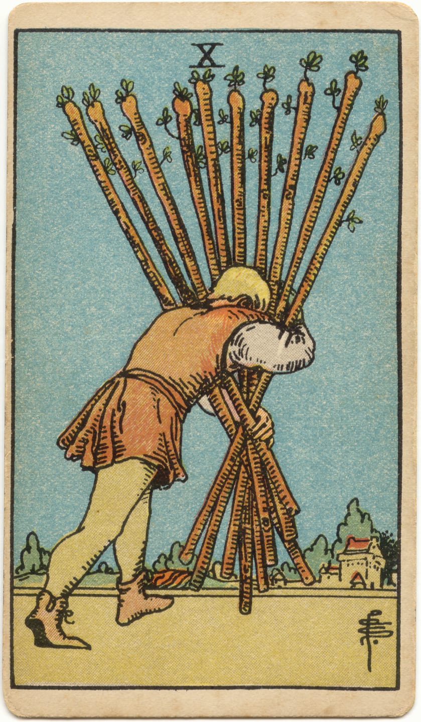 Ten of Wands, upright